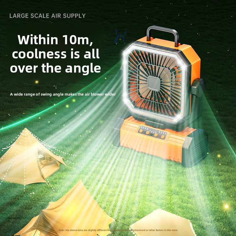 USB Camping Fan With LED Light And Rechargeable Battery