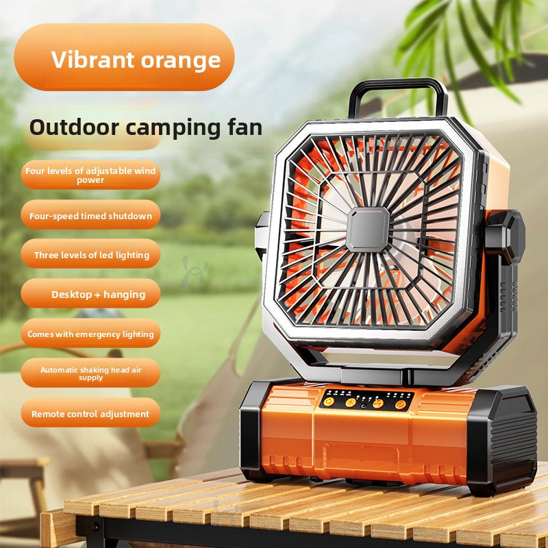 USB Camping Fan With LED Light And Rechargeable Battery