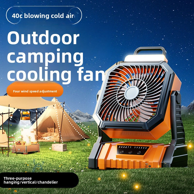 USB Camping Fan With LED Light And Rechargeable Battery